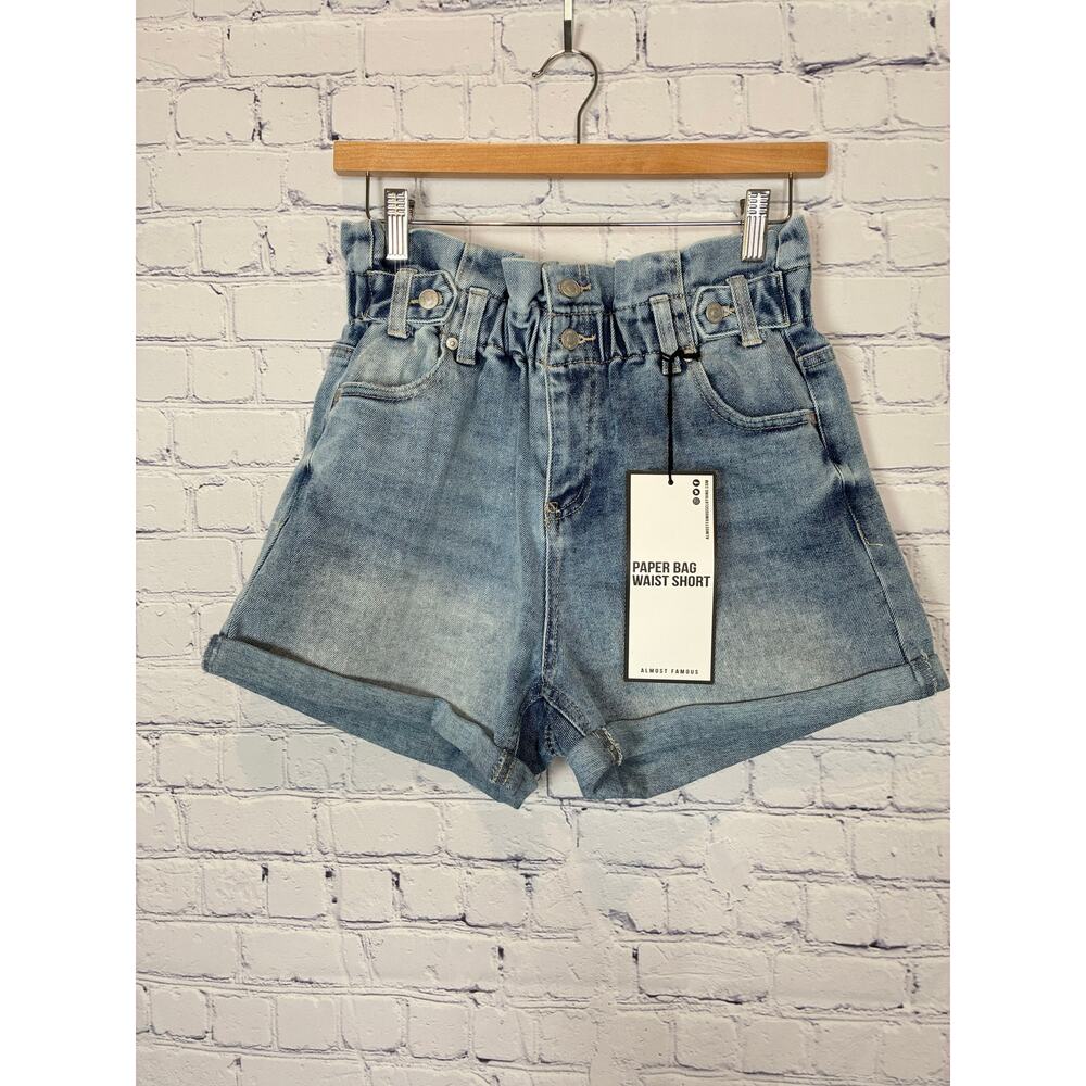NWT Almost Famous Paper Bag High Waist Denim Shorts